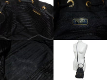 画像をギャラリービューアに読み込む, PRADA プラダ 2WAYバッグ ショルダーバッグ ハンドバッグ トライアングルロゴ ナイロン レザー ブラック ゴールド金具 美品 中古 4b000098