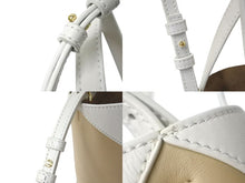 画像をギャラリービューアに読み込む, LOEWE ロエベ PUZZLE TOTE MINI パズルフォルドトート ミニ トートバッグ A657V25X01 カーフレザー ベージュ ホワイト 美品 中古 4b000113