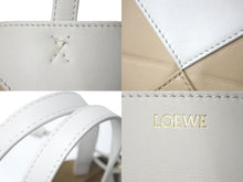 画像をギャラリービューアに読み込む, LOEWE ロエベ PUZZLE TOTE MINI パズルフォルドトート ミニ トートバッグ A657V25X01 カーフレザー ベージュ ホワイト 美品 中古 4b000113
