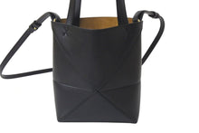 画像をギャラリービューアに読み込む, LOEWE ロエベ PUZZLE TOTE MINI パズルフォルドトート ミニ トートバッグ A657V25X01 カーフレザー 2WAY ブラック 美品 中古 4b000114