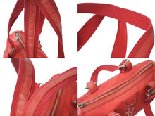 画像をギャラリービューアに読み込む, YVES SAINT LAURENT イブサンローラン ハンドバッグ トートバッグ ロゴ 129360 002404 レッド シルバー金具 美品 中古 4b000123