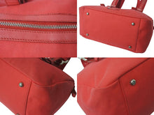 画像をギャラリービューアに読み込む, YVES SAINT LAURENT イブサンローラン ハンドバッグ トートバッグ ロゴ 129360 002404 レッド シルバー金具 美品 中古 4b000123