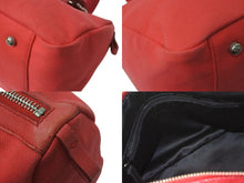 画像をギャラリービューアに読み込む, YVES SAINT LAURENT イブサンローラン ハンドバッグ トートバッグ ロゴ 129360 002404 レッド シルバー金具 美品 中古 4b000123