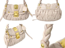 画像をギャラリービューアに読み込む, MIUMIU ミュウミュウ ハンドバッグ ショルダーバッグ 2WAYバッグ マテラッセ RR1358 ベージュ系 レザー 良品 中古 4b000140