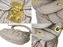 画像をギャラリービューアに読み込む, MIUMIU ミュウミュウ ハンドバッグ ショルダーバッグ 2WAYバッグ マテラッセ RR1358 ベージュ系 レザー 良品 中古 4b000140