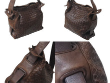 画像をギャラリービューアに読み込む, BOTTEGAVENETA ボッテガヴェネタ イントレチャート ナッパ ハンドバッグ ブラウン レザー 良品 中古 4b000155