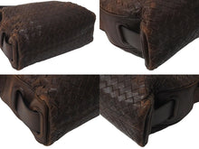 画像をギャラリービューアに読み込む, BOTTEGAVENETA ボッテガヴェネタ イントレチャート ナッパ ハンドバッグ ブラウン レザー 良品 中古 4b000155