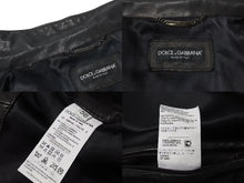 画像をギャラリービューアに読み込む, DOLCE &amp; GABBANA ドルチェアンドガッバーナ ラムレザーブルゾン ブラック サイズ56 LS - G9N16L 美品 中古 4b000258
