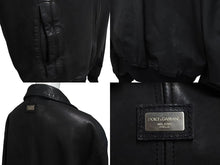 画像をギャラリービューアに読み込む, DOLCE &amp; GABBANA ドルチェアンドガッバーナ ラムレザーブルゾン ブラック サイズ56 LS - G9N16L 美品 中古 4b000258