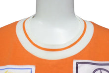 画像をギャラリービューアに読み込む, DOLCE&amp;GABBANA ドルチェアンドガッバーナ リンガーＴシャツ サイズM パッチワーク オレンジ ホワイト コットン 美品 中古 4b000260