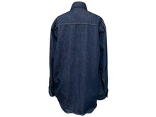 画像をギャラリービューアに読み込む, 極美品 RAF SIMONS ラフシモンズ AW18/19 オーバーサイズ デニム 長袖シャツ インディゴ ロゴワッペン コットン ブルー 182-241 サイズM 中古 4b000262