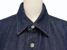 画像をギャラリービューアに読み込む, 極美品 RAF SIMONS ラフシモンズ AW18/19 オーバーサイズ デニム 長袖シャツ インディゴ ロゴワッペン コットン ブルー 182-241 サイズM 中古 4b000262