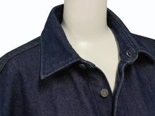 画像をギャラリービューアに読み込む, 極美品 RAF SIMONS ラフシモンズ AW18/19 オーバーサイズ デニム 長袖シャツ インディゴ ロゴワッペン コットン ブルー 182-241 サイズM 中古 4b000262