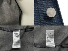 画像をギャラリービューアに読み込む, 極美品 RAF SIMONS ラフシモンズ AW18/19 オーバーサイズ デニム 長袖シャツ インディゴ ロゴワッペン コットン ブルー 182-241 サイズM 中古 4b000262