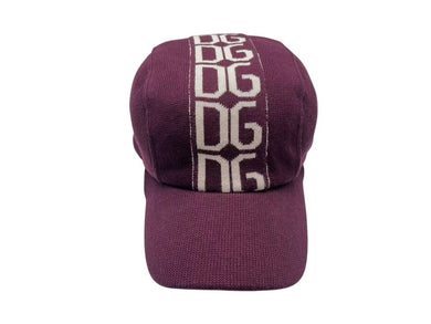 DOLCE&GABBANA ドルチェアンドガッバーナ キャップ ワインレッド ベージュ コットン サイズ60 美品 中古 4b000265