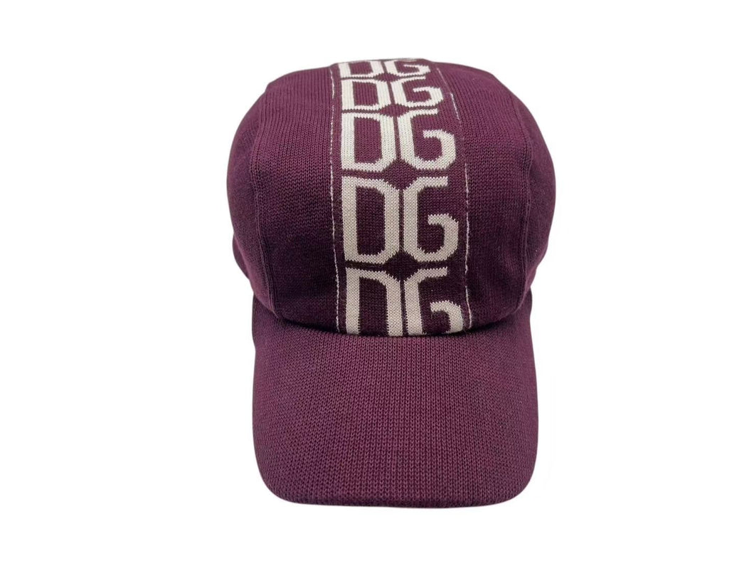 DOLCE&GABBANA ドルチェアンドガッバーナ キャップ ワインレッド ベージュ コットン サイズ60 美品 中古 4b000265