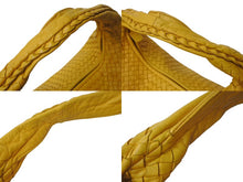 画像をギャラリービューアに読み込む, BOTTEGA VENETA ボッテガ ヴェネタ イントレチャート ホーボーバッグ ワンショルダーバッグ レザー イエロー 美品 中古 4b000283