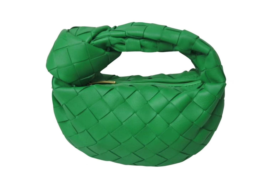 極美品 BOTTEGAVENETA ボッテガヴェネタ ミニ ジョディ ハンドバッグ パラキート グリーン ラムレザー カーフレザー 中古 4b000295