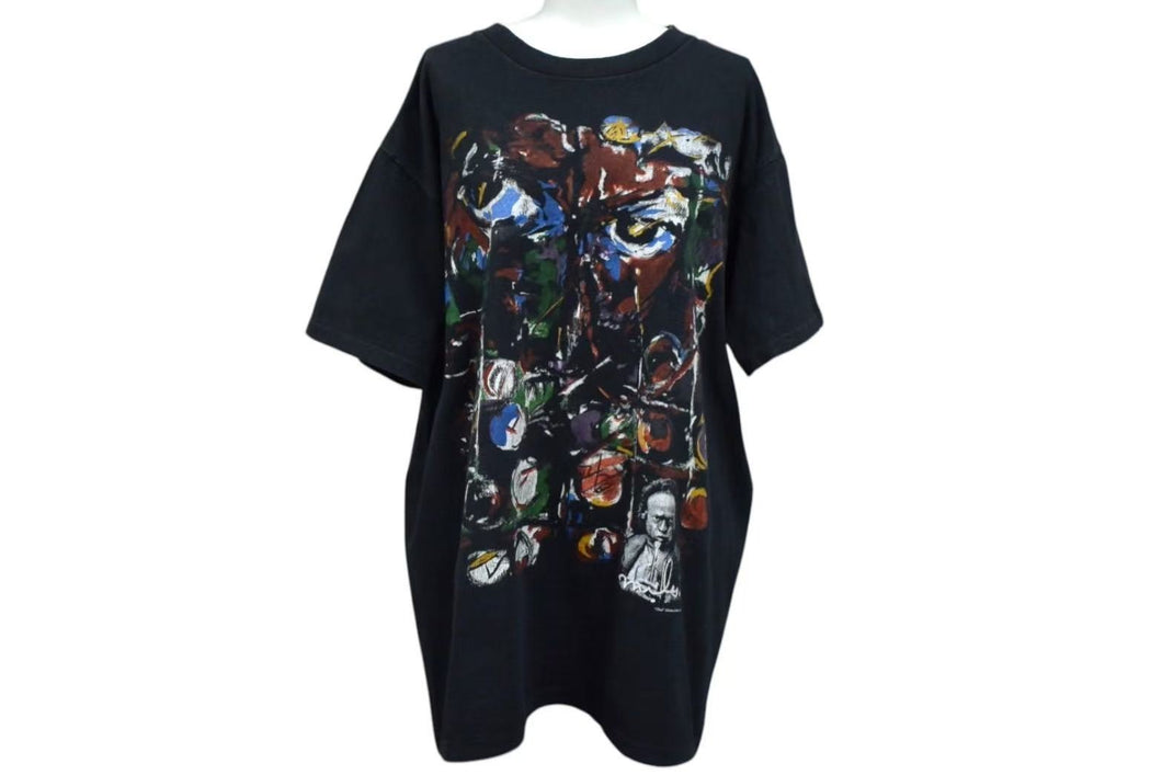 VINTAGE ヴィンテージ Chief Miles Davis マイルズ・デイヴィス プリント 半袖Tシャツ ANDAZIA ブラック Lサイズ アートT ジャズ 良品 中古 4b000364
