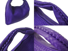 画像をギャラリービューアに読み込む, 新品同様 BOTTEGA VENETA ボッテガヴェネタ イントレチャート ホーボー ワンショルダーバッグ ミデュアム パープル B012665O6Z 中古 4b000461