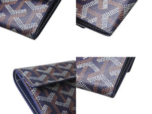 画像をギャラリービューアに読み込む, 極美品 GOYARD ゴヤール マリニー ウォレット 二つ折り財布 MARIGNPMLTY12CL12P ネイビー レザー PVC 中古 4b000474