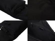 画像をギャラリービューアに読み込む, 極美品 PRADA プラダ TESSUTO MONTAGN ウエストバッグ・ボディバッグ ロゴプレート 2VL005 ブラック ナイロン 中古 4b000485