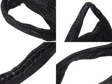画像をギャラリービューアに読み込む, BOTTEGA VENETA ボッテガヴェネタ イントレチャート ホーボー ワンショルダーバッグ 115654 レザー ブラック ゴールド金具 美品 中古 4b000505
