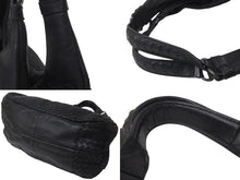 画像をギャラリービューアに読み込む, BOTTEGAVENETA ボッテガヴェネタ イントレチャート ショルダーバック ハンドバッグ 125787 レザー ブラック 美品 中古 4b000512