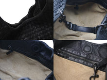 画像をギャラリービューアに読み込む, BOTTEGAVENETA ボッテガヴェネタ イントレチャート ショルダーバック ハンドバッグ 125787 レザー ブラック 美品 中古 4b000512