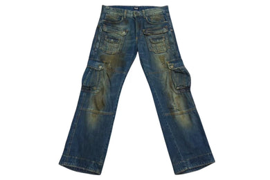 DOLCE&GABBANA ドルチェアンドガッバーナ デストロイドカルゴデニム ダメージ加 ブルー コットン 46 美品 中古 4b000524