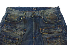 画像をギャラリービューアに読み込む, DOLCE&amp;GABBANA ドルチェアンドガッバーナ デストロイドカルゴデニム ダメージ加 ブルー コットン 46 美品 中古 4b000524