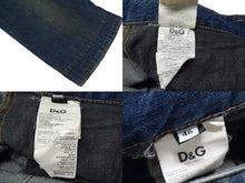画像をギャラリービューアに読み込む, DOLCE&amp;GABBANA ドルチェアンドガッバーナ デストロイドカルゴデニム ダメージ加 ブルー コットン 46 美品 中古 4b000524