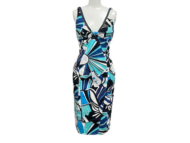 DOLCE&GABBANA ドルチェアンドガッバーナ デニムワンピース ブルー ホワイト ブラック コットン サイズ 24/38 美品 中古 4b000532