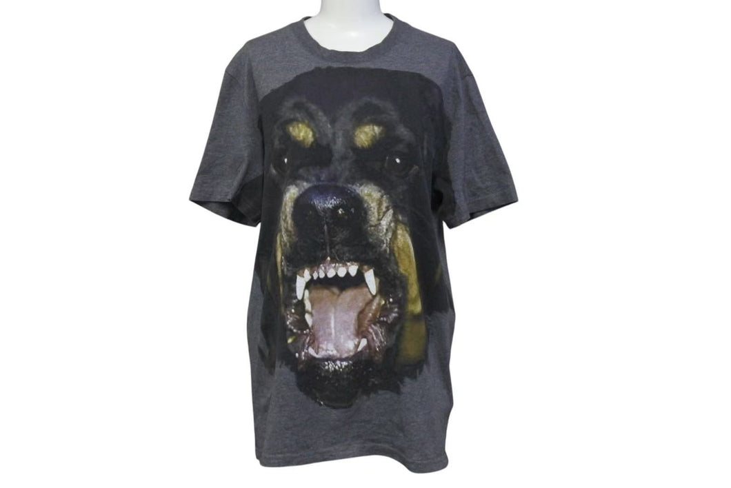 GIVENCHY ジバンシー 14AW ROTTWEILER ロットワイラー 半袖Tシャツ ドッグ グレー サイズS リカルド・ティッシ 14F 7301 651 美品 中古 4b000546