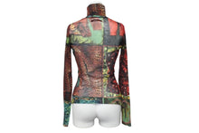 画像をギャラリービューアに読み込む, JEAN PAUL GAULTIER FEMME ジャンポールゴルチェ ファム パワーネット 長袖トップス シアー サイズ40 レッド 美品 中古 4b000547