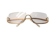 画像をギャラリービューアに読み込む, VERSACE ヴェルサーチ アンダーリム グレカ サングラス N50 N30/218 サイズ68□12 125 ゴールド グレー 良品 中古 4b000554