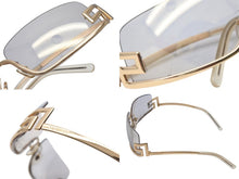 画像をギャラリービューアに読み込む, VERSACE ヴェルサーチ アンダーリム グレカ サングラス N50 N30/218 サイズ68□12 125 ゴールド グレー 良品 中古 4b000554