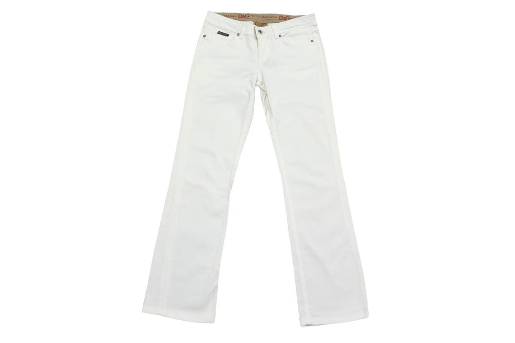 DOLCE&GABBANA ドルチェ&ガッバーナ D&G COOL クール デニムパンツ コットン エラスタン ホワイト サイズ24 美品 中古 4b000555