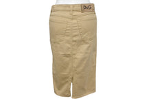 画像をギャラリービューアに読み込む, DOLCE&amp;GABBANA ドルチェアンドガッバーナ デニムニースカート ベージュ コットン レディース 26/40 美品 中古 4b000556