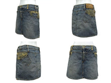 画像をギャラリービューアに読み込む, DOLCE&amp;GABBANA ドルチェ&amp;ガッバーナ ミニスカート ボトムス コットン イタリア製 ブルー カモ サイズ24/38 美品 中古 4b000562
