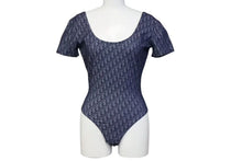 Load image into Gallery viewer, CHRISTIAN DIOR クリスチャンディオール ボディスーツ 水着 ハイレグ 半袖 トロッター オブリーク モノグラム ネイビー 美品 中古 4b000573
