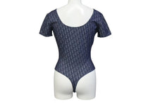 Load image into Gallery viewer, CHRISTIAN DIOR クリスチャンディオール ボディスーツ 水着 ハイレグ 半袖 トロッター オブリーク モノグラム ネイビー 美品 中古 4b000573