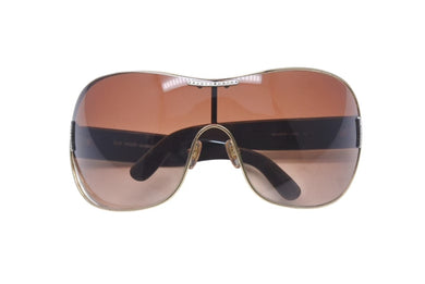 DOLCE&GABBANA ドルチェアンドガッバーナ サングラス 6022-B サイズ176/13 125 ティアドロップ ラインストーン ブラウン 美品 中古 4b000576