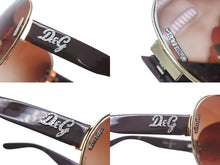 画像をギャラリービューアに読み込む, DOLCE&amp;GABBANA ドルチェアンドガッバーナ サングラス 6022-B サイズ176/13 125 ティアドロップ ラインストーン ブラウン 美品 中古 4b000576