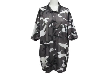 Supreme シュプリーム 20FW Camo Mesh S/S Shirt カモ メッシュ 半袖シャツ 迷彩 グレー サイズL 美品 中古 4b000583