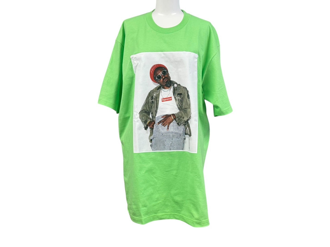 新品未使用 SUPREME シュプリーム 22AW Andre 3000 Tee アンドレ 3000 フォトプリント 半袖Tシャツ グリーン サイズL 中古 4b000648