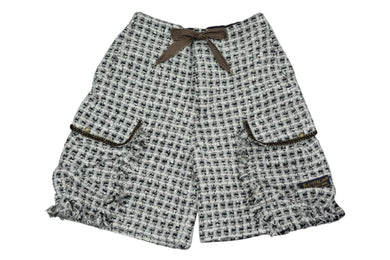 新品未使用 KAPITAL キャピタル ファンシーツイード カーゴショートパンツ K2503SP039 サイズ4 フリンジ ホワイト 中古 4b000668