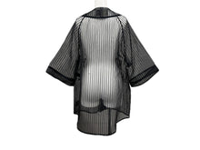 画像をギャラリービューアに読み込む, 新品未使用 KAPITAL キャピタル シアーストライプ ベースボールシャツ K2406SS230 ポリエステル ブラック ベージュ サイズFREE 中古 4b000671