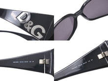 画像をギャラリービューアに読み込む, DOLCE&amp;GABBANA ドルチェ&amp;ガッバーナ サングラス メガネ 8002 プラスチック ブラック シルバー金具 サイズ64◻︎16 美品 中古 4b000684