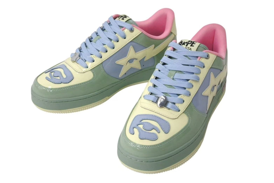 新品未使用 A BATHING APE アベイシングエイプ スニーカー BAPE × KIDSUPER BAPE STA ベイプ サイズ8 マルチカラー 中古 4b000686
